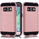 Wholesale Samsung Galaxy J1 (2016) / Amp 2 / Express 3 / Galaxy Luna Armor Hybrid Case (Rose Gold)